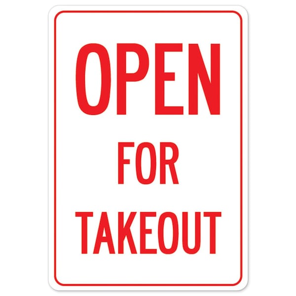 Public Safety, 48" Height, Decal, 36" x 48", Open For Takeout, Open For Takeout